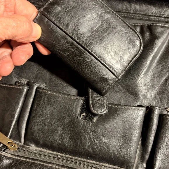 Vintage "Genuine Italian Leather" Men's Laptop briefcase black - Picture 5 of 8